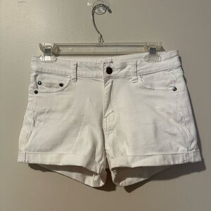 Abound White Jean Shorts Fitted Mid-Thigh